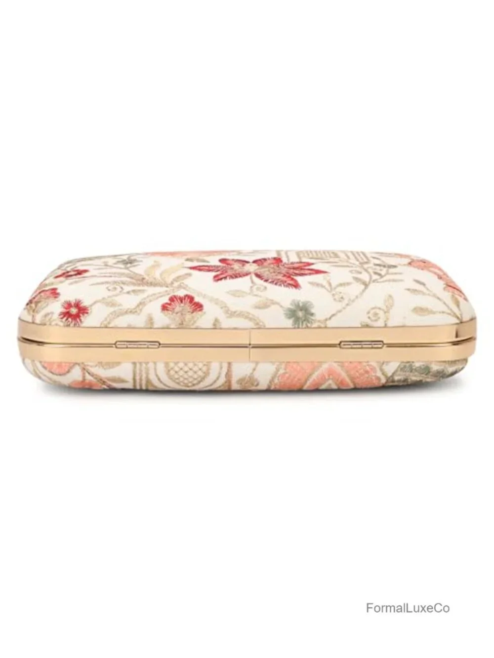 Handcrafted Box Clutch with Zari Embroidery and Crystal Clasp
